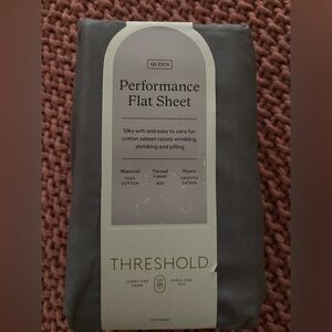 New Queen Threshold Performance Flat Sheet in Silver Gray